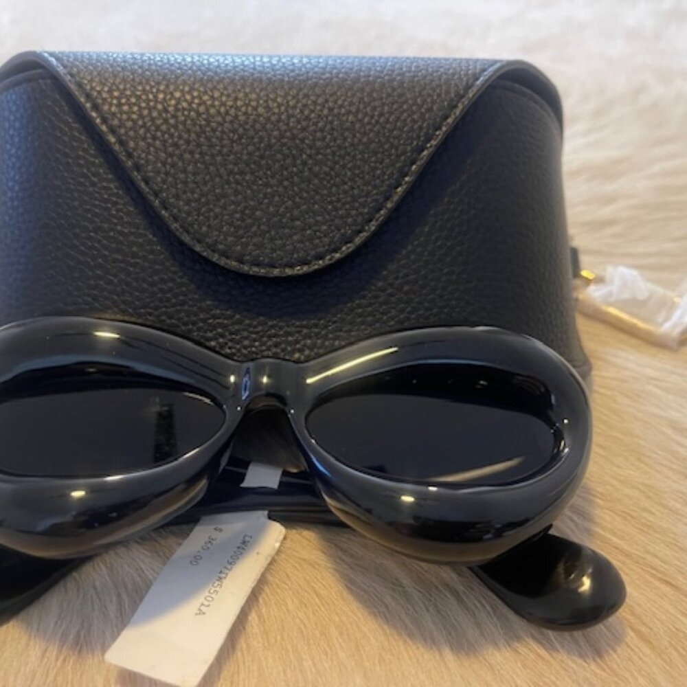 Inflated Cateye Sunglasses in Nylon (Black)